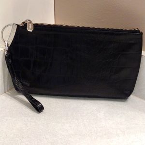 Prune wristlet purse.